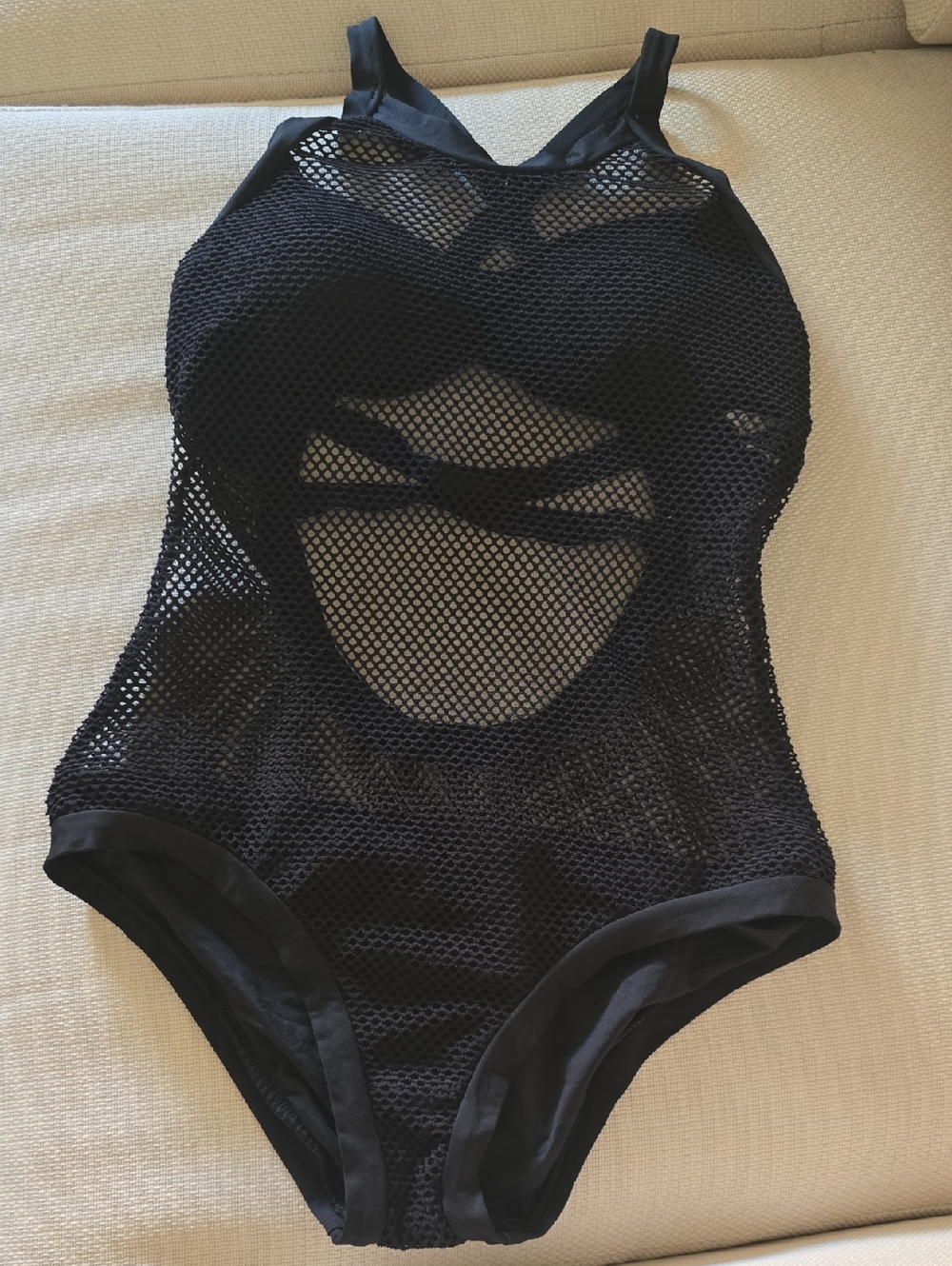 Becca By Rebecca Virtue Black Mesh One-Piece Swimsuit